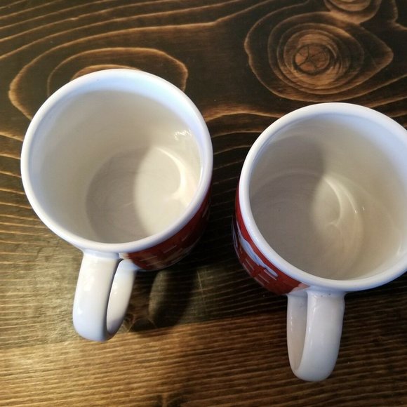 Red M&Ms Candy Coffee Tea Mug Cup Mars Galerie Pair Set of 2 - Picture 6 of 8